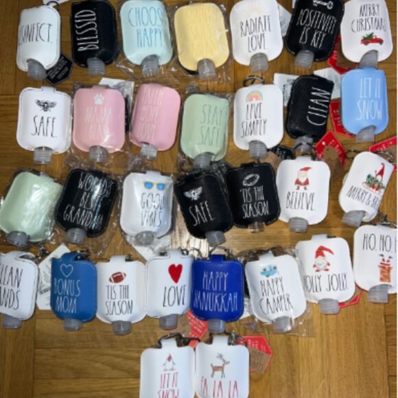 any 4 - Rae Dunn Hand Sanitizer Holder with Travel Bottle - Picture 1 of 4
